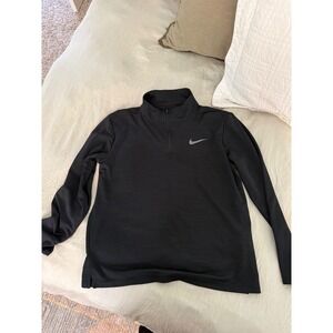 Nike Dri-FIT Half Zip‎ Pullover Long Sleeve Running Shirt Mens Medium Black
